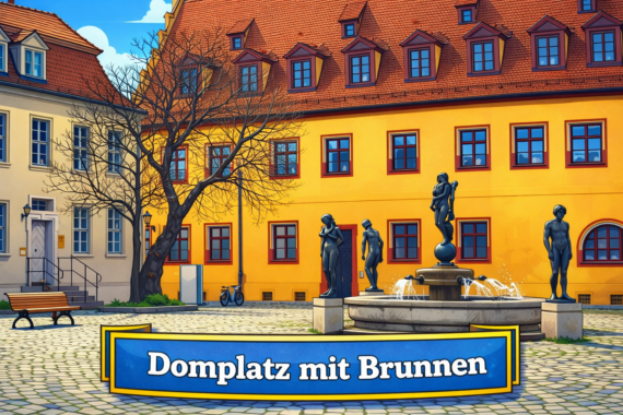 Domplatz mit Brunnen des Lebens